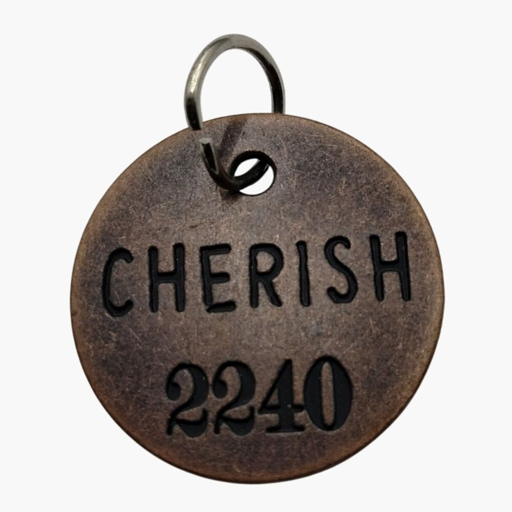 Cherish 2240 Engraved Metal Tag Pendant Rustic Primitive Dog Tag